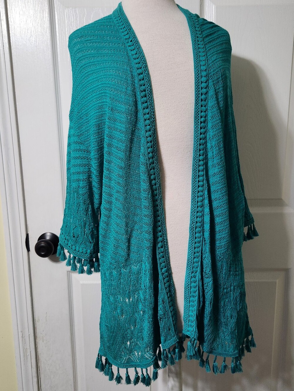 Chico's Teal Green Open Front Lightweight Cardigan, XL